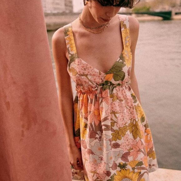Sezane Floral Mini Dress - Multicolor - Picture 1 of 6